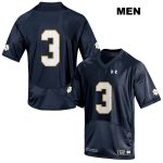 Notre Dame Fighting Irish Men's Houston Griffith #3 Navy Under Armour No Name Authentic Stitched College NCAA Football Jersey GHC8899YG